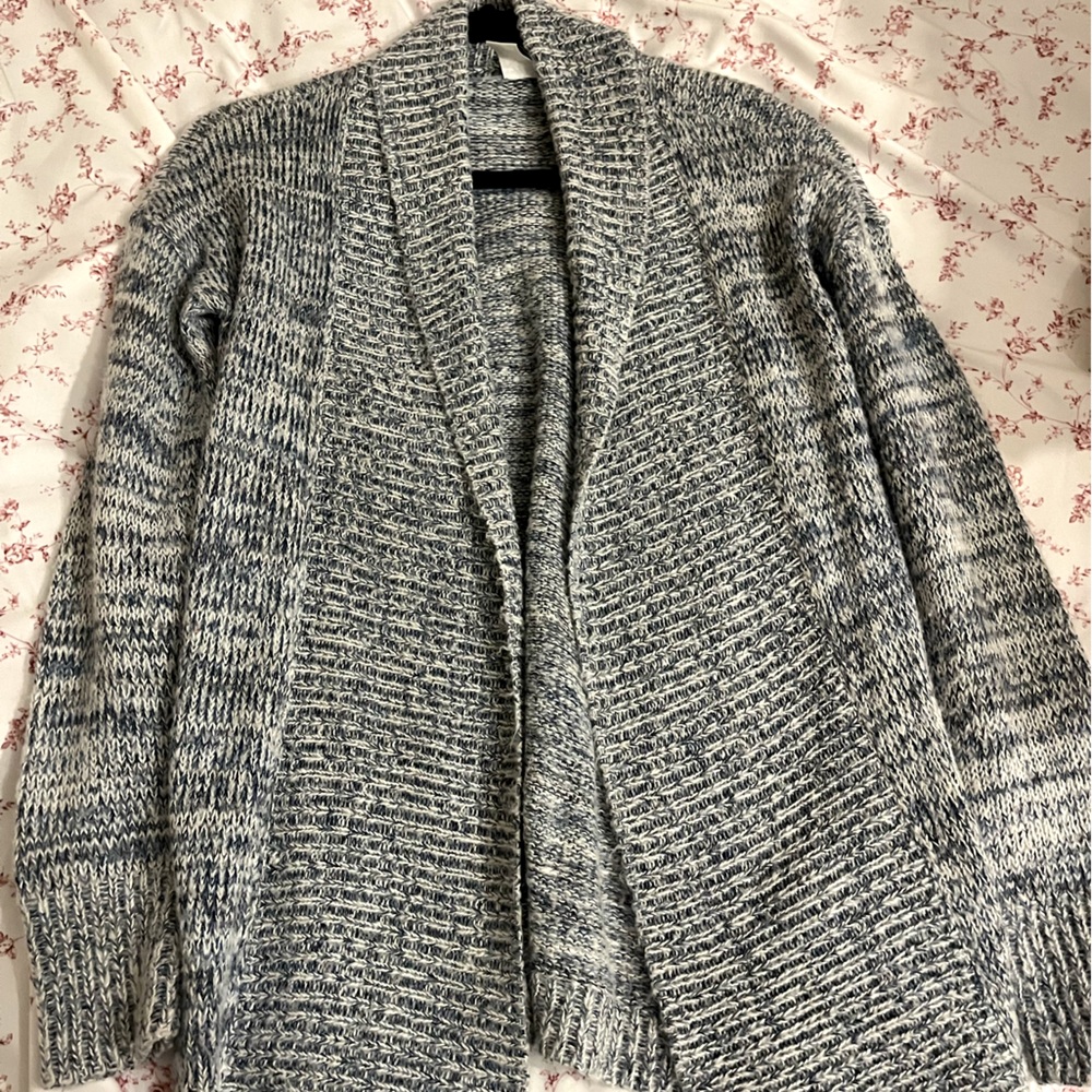 VERO MODA Long Cardigan Blue and Grey